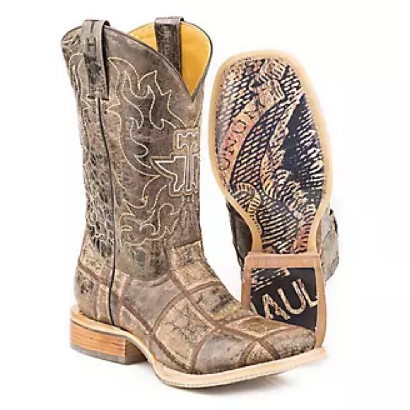 EUC Tin Haul Men's 9.5 D “Money Maker” Leather Western Boots. Worn Couple Times - Picture 2 of 16